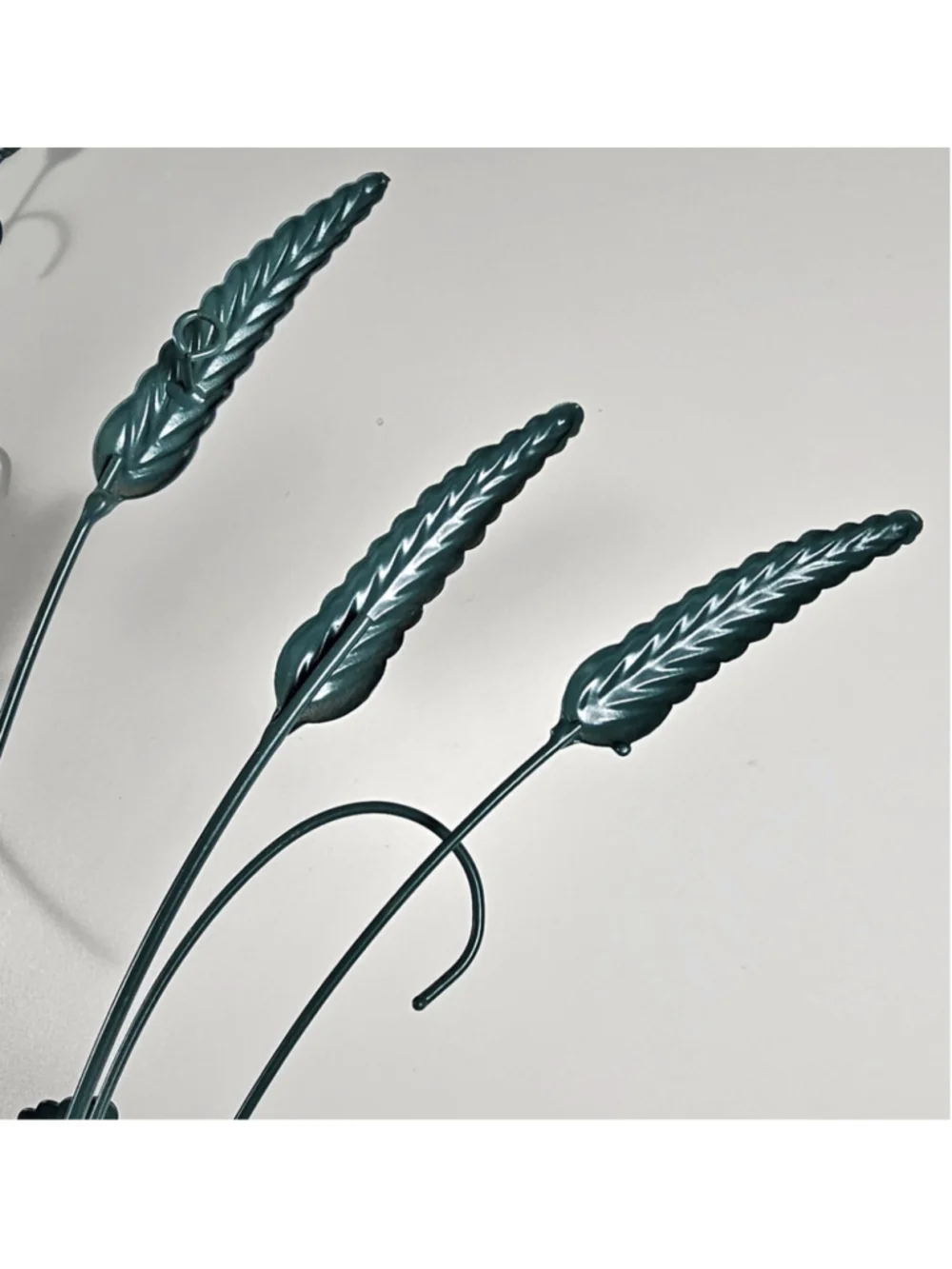 Vintage Italian Tole Wheat Sheaf Wall Art Pair 22 Mid Century Metal Leaf Plaque